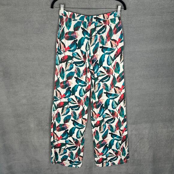 ONIA Pants Women Extra Small White Leaf Mila Cover Up Resort Beach Tropical Boho - Picture 7 of 15